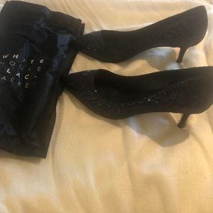 dark navy kitten heel shoes